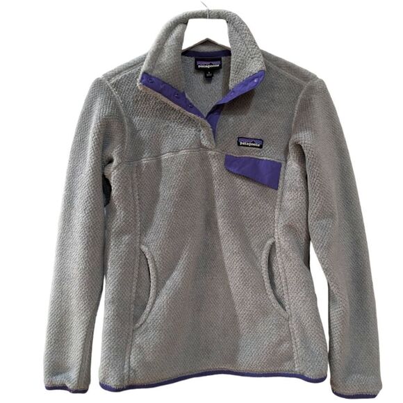 Patagonia Retool Snap-T Fleece Pullover Womens Size S in Grey Purple 25442 FA15 - Picture 1 of 7